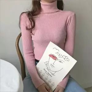 이너티 슬림핏 목폴라 목티 여자 골지니트 겨울 3컬러