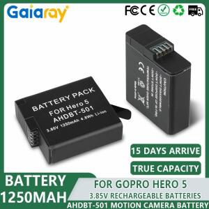 Gopro Hero 5 6 7 배터리 모션 카메라 1250mAh 충전식 Ahdbt-501 전체 디코드 호환 액세서리
