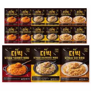 흑닭 닭가슴살 볶음밥 350g 더빅 직화짬뽕/마늘계란버터/잡채 볶음밥 3종 15팩