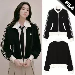 [한소희착용]휠라 1911 여성니트트랙 집업자켓 FS261FT01F005(001) 블랙_신