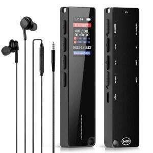 [미국배송] WEARHOME 64GB 디지털 음성 녹음기 - 재생 기능이 있는 녹음기 3072KBPS 활성화 비밀번호 보호 강의 회의 인터뷰에 이상적입니다.