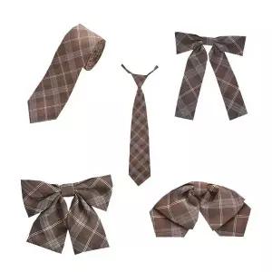 여자 학생복 5종 넥타이 체크패턴 교복 초코브라운 (WFKC1CF)