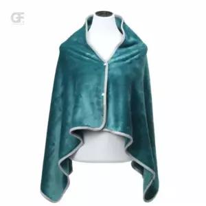 굿포머스 똑딱이 극세사 망토담요(70x130cm) 블루그린 입는담요