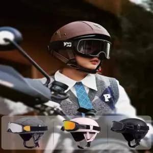 리온 레트로헬멧 가죽 오토바이 헬멧 클래식바이크 레트로