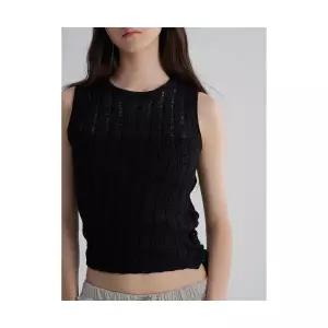 에잇세컨즈 8SECONDS 테이프사 오픈워크 베스트 블랙 355751LY15 211328