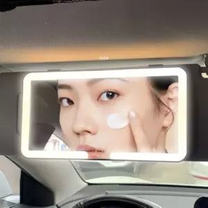 차량용 화장거울 선바이저 자동차 메이크업 조명 LED 룸미러 화이트 흰색