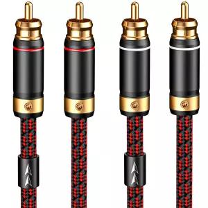 Primeda 오디오파일 RCA/포노 케이블 2 RCA 수-2 수 하이파이 시스템 상호 연결 홈 시네마 서브우퍼 앰프