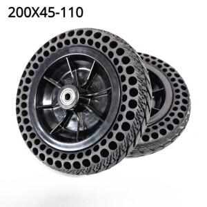 스쿠터 솔리드 타이어 허브 휠 포함 8 인치 전동 휠체어용 비공압 허니콤 내경 8mm 200x45-110