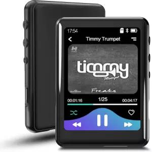 블루투스 5.3이 탑재된 64GB MP3 플레이어 풀 터치 스크린 MP4 음악 내장 스피커 FM 라디오 음성 녹음기