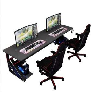 2인용 컴퓨터 게이밍 테이블 핑크 2200 1800 블랙 서재 PC방 pc방 사무실