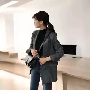 베르 체크자켓 소매 롤업 자켓 가을 봄 간절기 캐주얼정장