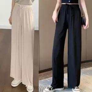 [하프클럽/]데일리 롱 디자인 허리밴딩 웨스트 여자긴바지 통바지