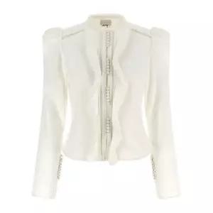 이자벨마랑 칼리나 러플 인서트 메쉬 크로셰 블라우스 CH0285FAD1I02I 20WH