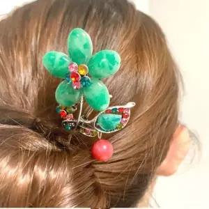 수공예 꽃 비녀 전통 하객 혼수 뒤꽂이 한복 올림머리