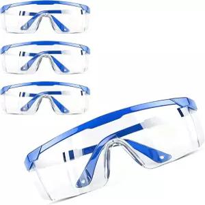 LYSEYOO 안전 안경 투명 김서림 방지 고글 경량 산업용 눈 보호 (4팩)