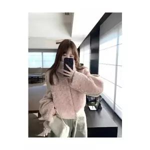 집업 야구 항공 점퍼 여성 잠바 귀티나는 램스울 라지 퍼 코트 가을 겨울 터틀넥 상의 admr4