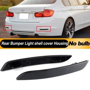 2x 블랙훈제클리어 리어 범퍼 리플렉터 브레이크 스톱 라이트 쉘 전구 없음 BMW 호환 F30 F31 F35 F34 3 시