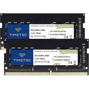 타임텍 프리미엄 16GB KIT(2x8GB) DDR4 2400MHz PC4-19200 비-ECC 언버퍼링 1.2V CL17 1Rx8 싱글 랭크 260