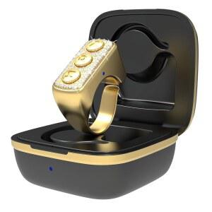 [미국배송] 손가락 끝 블루투스 리모컨 틱톡 무선 페이지 터너 TYUOBOX 카메라 셀카 버튼 컨트롤러(아이폰호환 안드로이드 아이패드호환 휴대폰용 충전 케이스 포함) (로즈 골드)