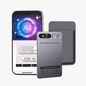 [미국배송] AI 음성 녹음기 휴대용 노트 무료 전사 및 요약 노이즈 캔슬링 HD OLED 화면 앱 제어 152개 언어 강의 회의 통화를 위한 오디오 녹음기
