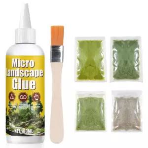 인조 잔디용 잔디 100ml 디오라마용 미니어처 지형 베이싱용 정적 세트 빠르게 접착 건조 투명 30g *봄