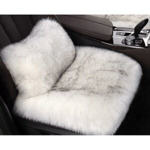 털방석 보온 겨울 쿠션 차량 일체형 자동차 겨울방석 등받이 방석 포근한 운전석 3종
