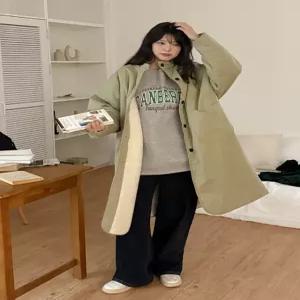 투인원 리버시블 양털 롱 야상 점퍼 85801 빅사이즈 여성의류