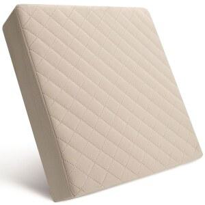 컴포트안자 미디엄 소프트 16x16x3 주방, 다이닝, 사무용 의자, 자동차용 메모리 폼 시트 쿠션 - 방수층과 미끄럼 방지 베이스가 있는 워셔블 벨벳 커버 컴포트 & 허리 베이지