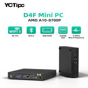 YCTipc AMD A10-8700P/A12-9720P DDR3 미니 PC 사무용 컴퓨터 HDMI+VGA 4K@60Hz 512GB SSD 데스크탑 WiFi5