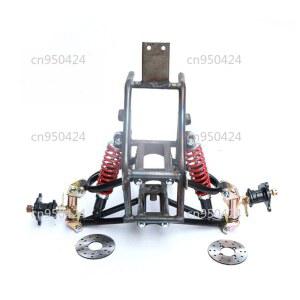 수제 사륜 오토바이 액세서리 개조 소형 역삼륜 카트 프론트 프레임 비치 서스펜션 디스크 브레이크