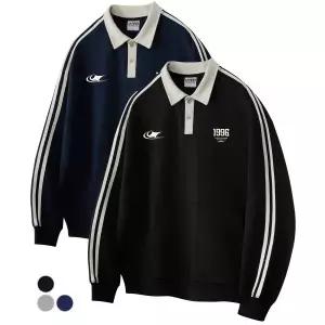 1월 22일 배송 언탭트 스튜디오 UNTAPPED STUDIO 심볼 트랙 럭비카라 오버핏 맨투맨 스? 티셔츠 3Color YU