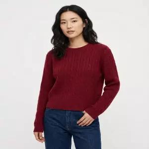 SPAO 울블렌드 여성 케이블 라운드넥 스웨터_SPKWF4TG02