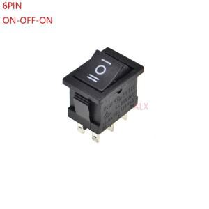 5PCS KCD1-106 DPDT 6PIN 검정색 미니 소형 푸시 버튼 로커 스위치 ON/OFF/ON 전원 6A/250V 10A/125V 15x21