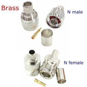 10개/몫 L16 N 남성 & 여성 커넥터  크림프 5D-FB RG5 RG6 LMR300 케이블 황동 니켈 플레이트