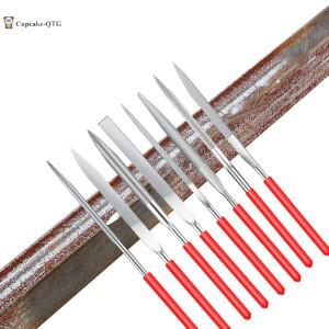 10개 다이아몬드 니들 파일 세트 3x140mm 미니 소형 키트 석재 유리 금속 조각 공예 수공구
