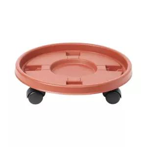 원형 이동식 받침대 (40cm 브라운) DK24플랜테리어 원예용품 화분대 바퀴 인화분 식물재배 홈가드닝