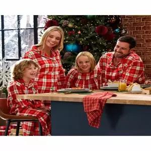 [공식] 미키와친구들 산타 미키마우스 체크 홀리데이 남성 파자마 세트 (1000106574)