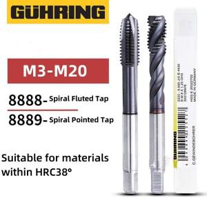 1PCS 독일  GUHRING JIS 표준 8888 나선형 플루트 뾰족한 탭 M3M4M M6M8M10M12M14M16M18 기계 스레드