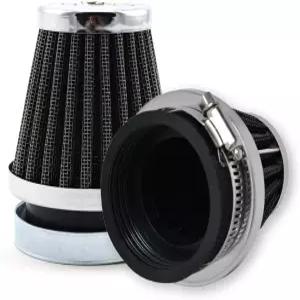 MUYI 2PCS 1.54인치 오토바이 에어 필터 원형 테이퍼 클램프 온 포드 흡입 청소기 ATV 모프드 피트 바이크