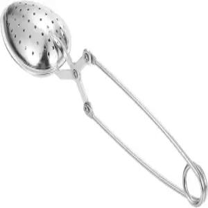 손잡이가 달린 uxcell 스냅 티 볼 인퓨저 루즈 스티퍼 스테인리스 스틸 스트레이너로 실버를 양조합니다