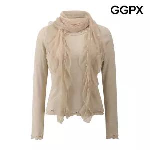 GGPX 플라워 레이스 스카프 세트 티셔츠 (GPCTS004F)