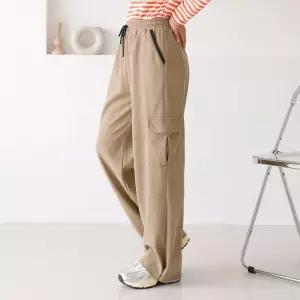 마르텡 골덴 버튼 카고 와이드바지밴딩슬랙스 팬츠 통바지 컬러밴 칼라밴 여성 밴팬츠