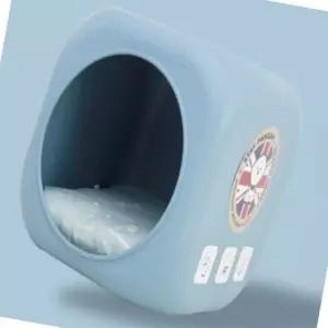 반려동물 실내용 큐브 하우스 파스텔 블루 논슬립 보금자리 보금자리