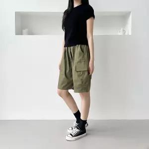 포딧 트윌워싱 벌룬 카고 반바지 버뮤다 SD-250638 편한 여름 허리밴딩 남자밴 밴딩 밴팬츠 팬츠