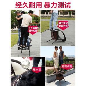 라탄 야외 테이블 의자 3종 세트 베란다 정원 티 테이블 휴식 가구