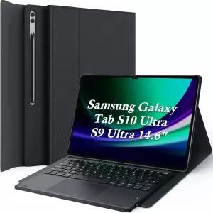 GREEN 그린Law 갤럭시 탭 S10 울트라 케이스, 키보드 포함, 스마트 터치패드, 자석 분리 가능, 삼성 S10/S9