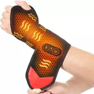 야부 무선 손목 온열 패드 마사지 3000mAh 배터리 손 관절염 열 랩 진동 및 조절 가능한 설정으로