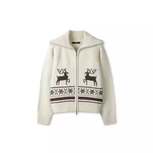 탑텐 여성 울블렌드 노르딕 가디건 따뜻한 겨울 니트 아우터 데일리룩 크림 그레이 네이비 레드