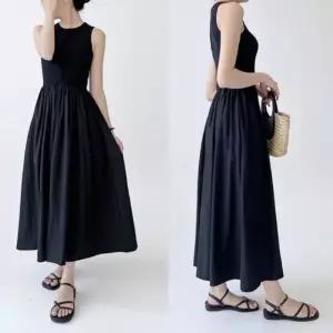 고품질 레이어드원피스 플레어 민소매원피스 롱드레스 민 레이어드 (WFKEOHL)