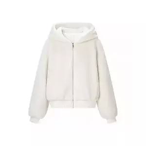 여성용 야구 점퍼 겨울 캐주얼 솔리드 퍼 숏 기모 도톰 후드 코트 KS4